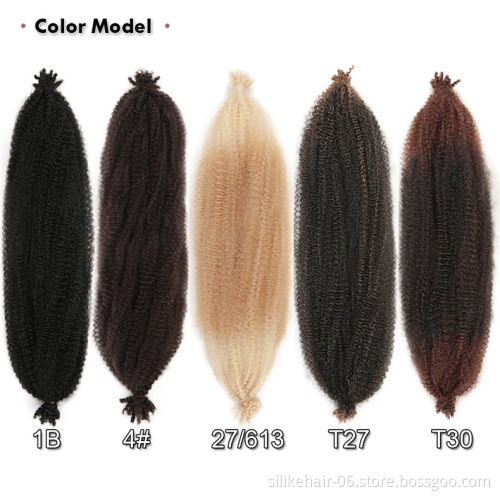 Long Afro Kinky Synthetic Springy Marley Crochet Twist Braiding Hair Soft Fluffy Synthetic curl marley braid  Hair Extension